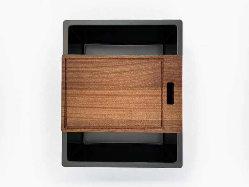 Pure.Sink Prestige zlew 50x40 cm PVD Gun Metal 10 mm promień podwieszany, wpuszczany i nablatowy PPG5040-61