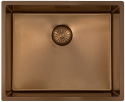Pure.Sink Prestige zlew 50x40 cm PVD Miedź 10mm promień podwieszany, płaskomontażowy i nadblatowy PPG5040-62