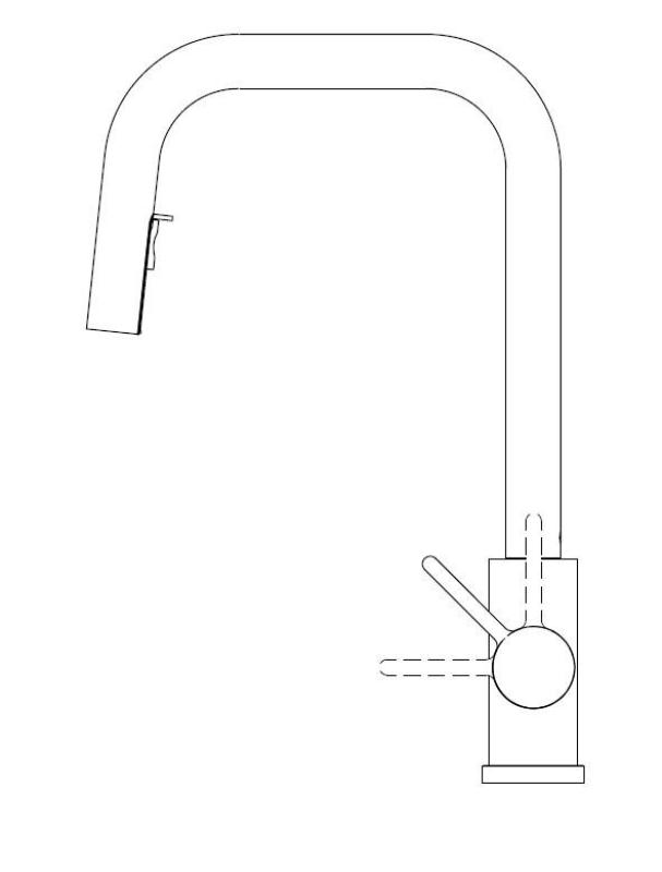 Pure.Sink Elite Steel Crystal-S bateria kuchenna PVD Gun metal z wyciąganą wylewką PS8050-61