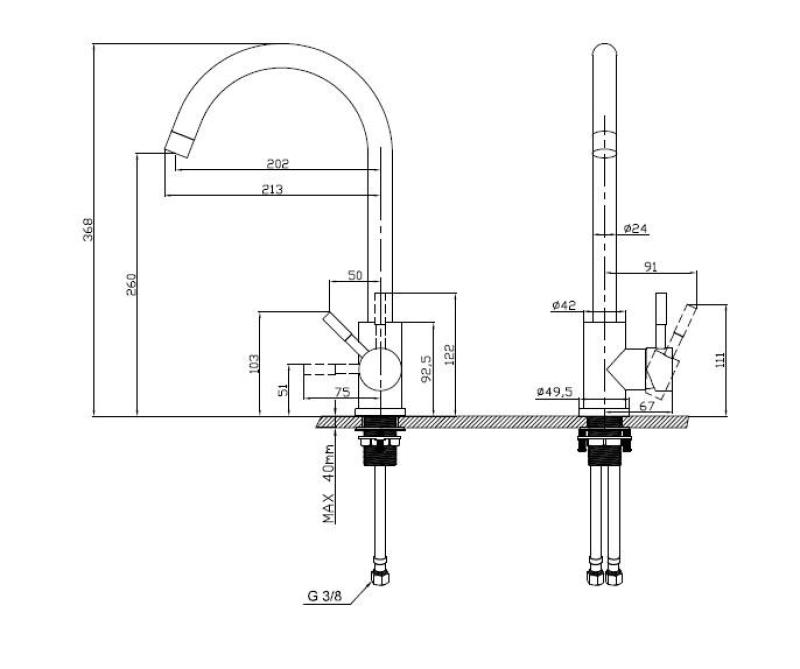 Pure.Sink Elite Steel Stream bateria kuchenna ze stali nierdzewnej PS8044-02