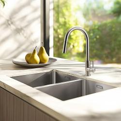 Pure.Sink Elite Steel Stream-S kran kuchenny ze stali nierdzewnej z wyciąganą wylewką PS8045-02