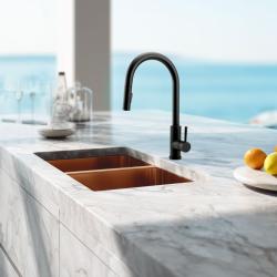 Pure.Sink Elite Steel Stream-S kran kuchenny matowa czerń z wyciąganą wylewką PS8045-10