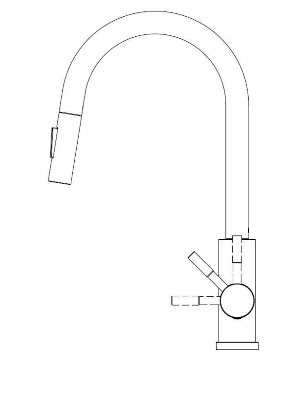 Bateria kuchenna Pure.Sink Elite Steel Stream-S PVD Gun Metal z wyciąganą wylewką PS8045-61