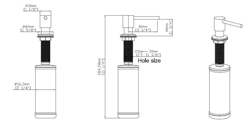 Pure.Sink Elite Steel Shine wbudowany dozownik na mydło Stal nierdzewna napełniany od góry PS9010-02