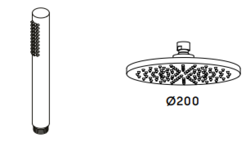 Waterevolution Flow termostatyczny zestaw prysznicowy z deszczownicą matowa biel 200mm T141TNBR