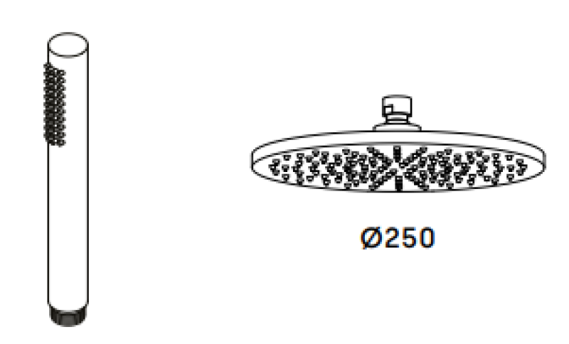 Waterevolution Flow termostatyczny zestaw prysznicowy z deszczownicą chrom 250mm T141TN2501