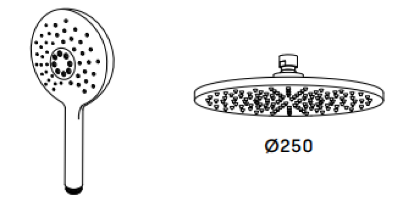 Waterevolution Flow zestaw prysznicowy termostatyczny z deszczownicą matowa biała 250mm okrągła T141TNR25BR