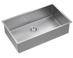 Aquadesign Zara RVS Zlew 74x44cm do montażu podszafkowego, montażu równego i montażu nawierzchniowego z korkiem ze stali nierdzewnej - 1208967758