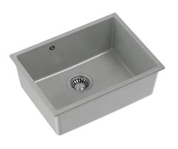 Quadri Elston Szary Granitowy Zlewozmywak Podwieszany 495x360mm z Zaślepką ze Stali Nierdzewnej 1208967773