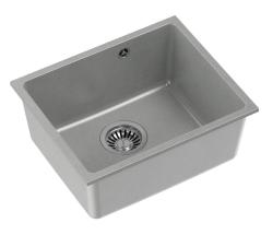 Quadri Elston Szary Granitowy Zlew Podwieszany 420x335mm z Korkiem ze Stali Nierdzewnej 1208967775