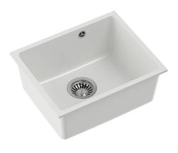 Quadri Elston Biała Granitowa Podwieszana Zlewozmywak 420x335mm z Korkiem ze Stali Nierdzewnej 1208967776