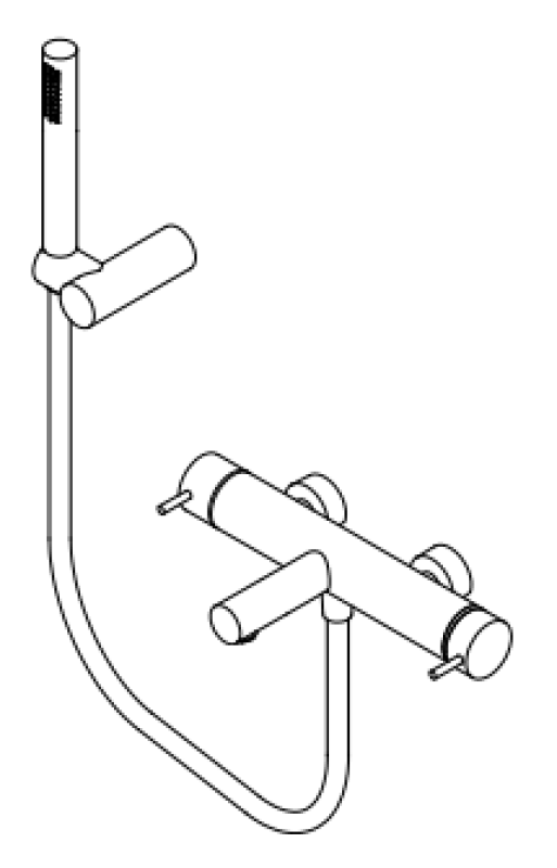 Waterevolution Flow dwukierunkowa bateria prysznicowa z rączką prysznicową RVS T130NIE
