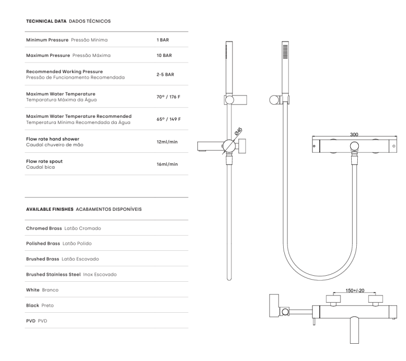 Waterevolution Flow termostatyczna bateria prysznicowa dwudrożna z rączką prysznicową Light Gold T130TNGME