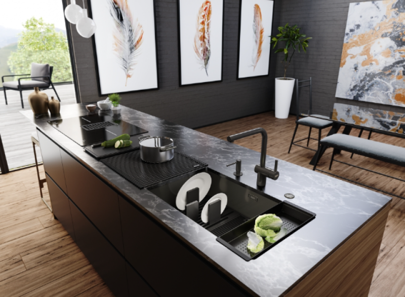 Franke Mythos Masterpiece BXM 210.68 Duży Zlewozmywak Gun Metal PVD Antracyt 685x410mm Montaż na Równo i Podwieszany - 127.0676.885