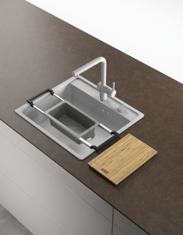 Franke Uniwersalny Zestaw Akcesoriów All-In Set 1 - Deska do krojenia, Plastikowy Wkład oraz Teleskopowy Mostek 112.0655.481