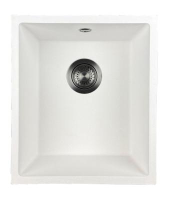 GraniteMy Universal Biały granitowy zlew 34x40 cm biały montaż natynkowy i podblatowy z korek z brązu 1208967904