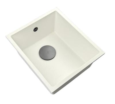 GraniteMy Universal Biały granitowy zlew 34x40 cm biały montaż natynkowy i podblatowy z korek z brązu 1208967904