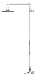 Waterevolution Flow trzydrogowy mieszacz prysznicowy z rączką i głowicą prysznicową miedziany 250mm T131N25CPE