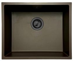 GraniteMy Uniwersalny Granitowy Zlewozmywak Kawiarniany 50x40 cm montaż nawierzchniowy, podwieszany i wpuszczany z korkiem gun metal - 1208967928