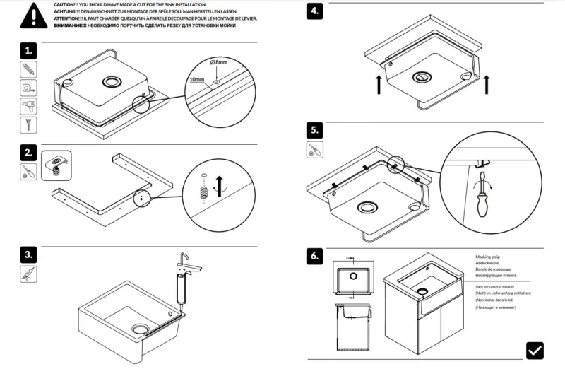 GraniteMy Tradition Zlewozmywak Wiejski z Granitu 60x48 cm Czarny Podwieszany i Płaski z Złotym Korkiem 1208967938