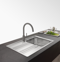 Franke Lina XL Kuchenny Bateria Stone Grey Szary z Obrotową Wylewką 115.0626.022