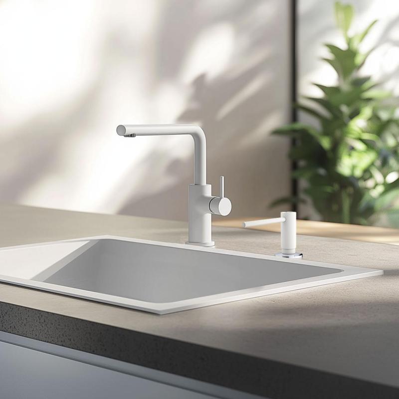 Franke Active wbudowany dozownik do mydła kuchennego granit Polar White Biały 112.0633.079