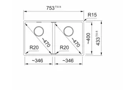 Franke Maris MRG 220-35-35 Fragranite Slate Grey Podwójny zlew szary ciemny Montaż płaski 135.0714.633