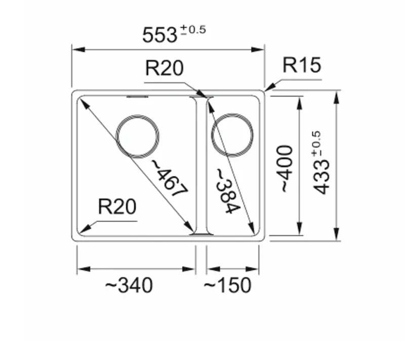 Franke Maris MRG 260-34-15 Fragranite Slate Grey Zlew Lewy Kompakt Szary ciemny Montaż płaski 135.0714.635