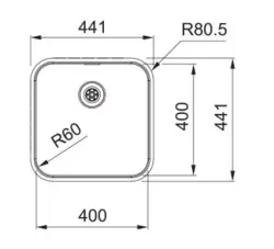 Franke Smart SRX 210.40 RVS Zlewozmywak 40x40 Do Zabudowy Płaskiej - 127.0688.727
