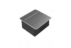 AVARO Wpuszczane Gniazdo Meblowe, 1x Gniazdo Schuko, USB A+C, Kabel 1,5m, Srebrny