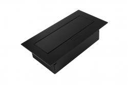 Gniazdo meblowe 2x gniazdo schuko, USB A+C, bez kabla, czarne