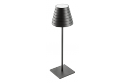 "FIZZI Lampa stołowa LED, 2,5W, 200lm, DC 5V, 1A, 4000 K, bateria 4000 mAh, regulowana, czarna"