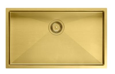 Aquadesign Zara Zlew złoty 74 x 44 cm Podblatowy, wpuszczany i natynkowy ze złotą zatyczką - 1208969509