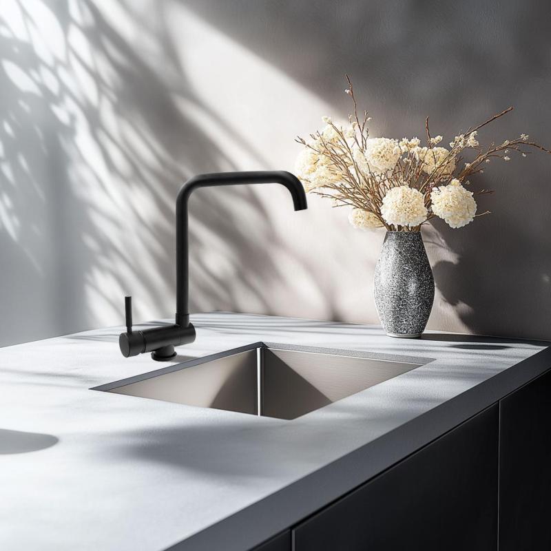 Graniteland Serenity Bateria Kuchenna Czarna z Składaną Wylewką 1208969533