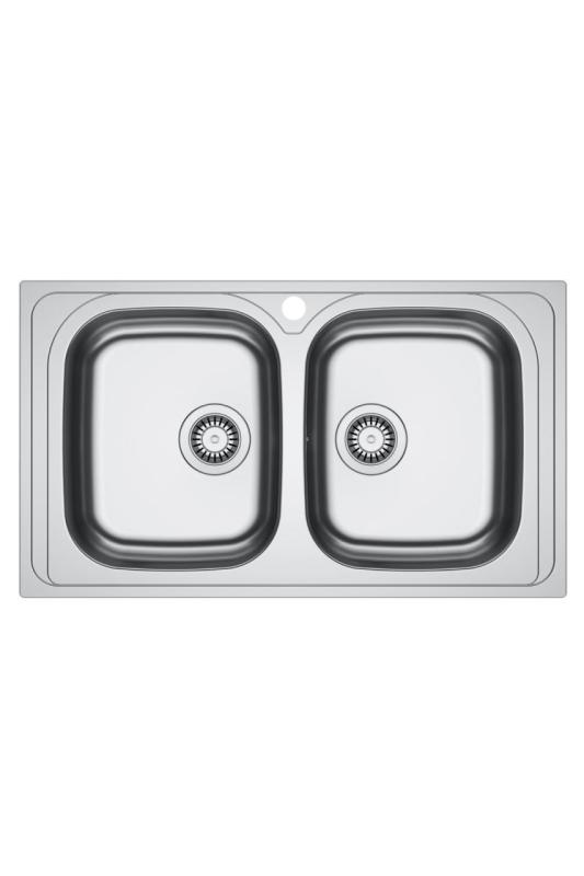 Franke Spark SKX 620-86 Podwójny Zlew ze Stali Nierdzewnej z Otworem na Baterię 86x50cm 101.0714.440