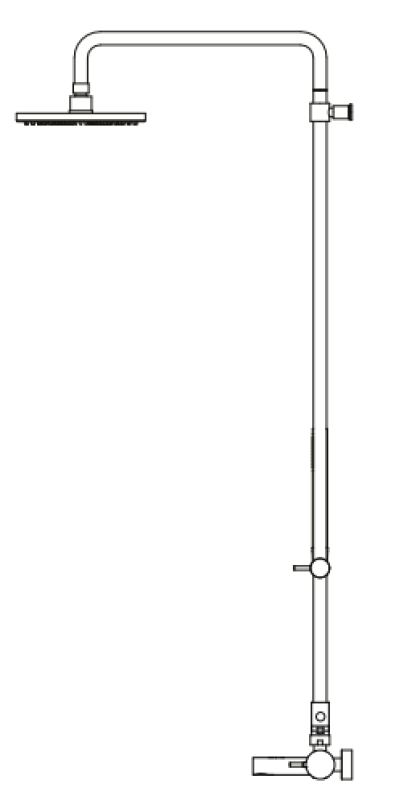 Waterevolution Flow trzydrogowy mieszacz prysznicowy z głowicą prysznicową o średnicy 250 mm i okrągłą rączką prysznicową Mosiądz T131NR25LE