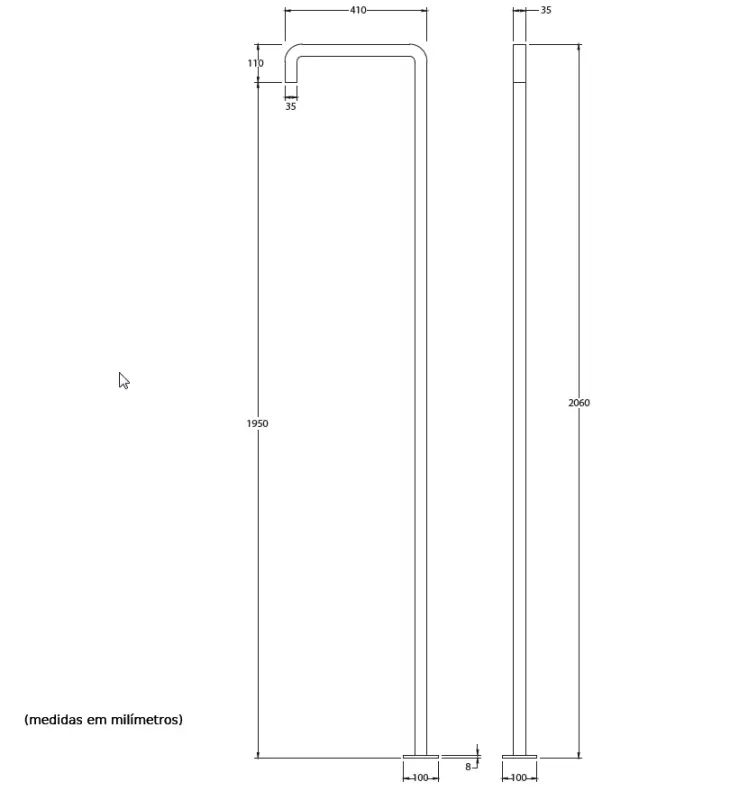 Waterevolution Flow prysznic basenowy kolumna prysznicowa tylko zimna woda light gold szczotkowany T145WGE