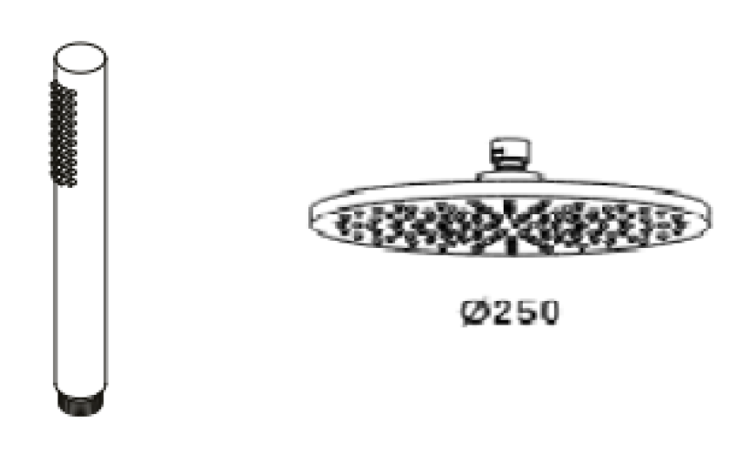 Waterevolution Flow termostatyczna trójdrożna bateria prysznicowa z rączką i deszczownicą gun metal 250mm T131TN25GME