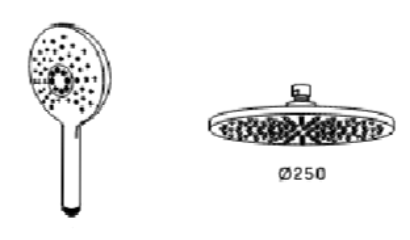 Waterevolution Flow termostatyczna trójdrożna bateria prysznicowa z deszczownicą 250mm i okrągłą rączką prysznicową w kolorze gun metal T131TNR25GME