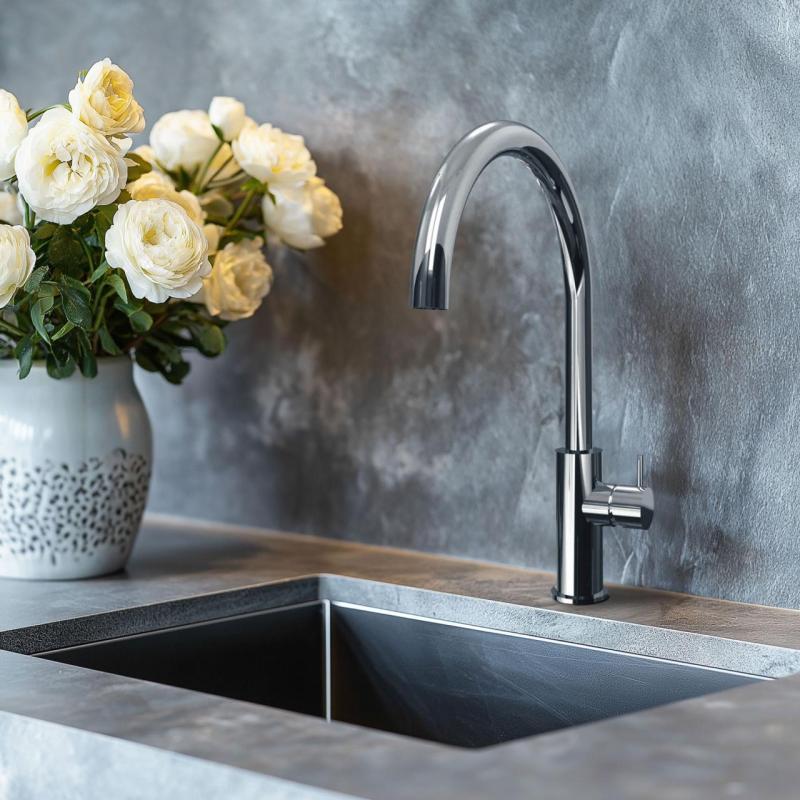 Waterevolution Flow kran kuchenny z okrągłą obrotową wylewką chrom T158U01