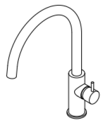 Waterevolution Flow kran kuchenny z obrotową wylewką okrągłą, miedź T158UCPE