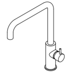 Waterevolution Flow bateria kuchenna z kątową obrotową wylewką mosiężną T158HLE