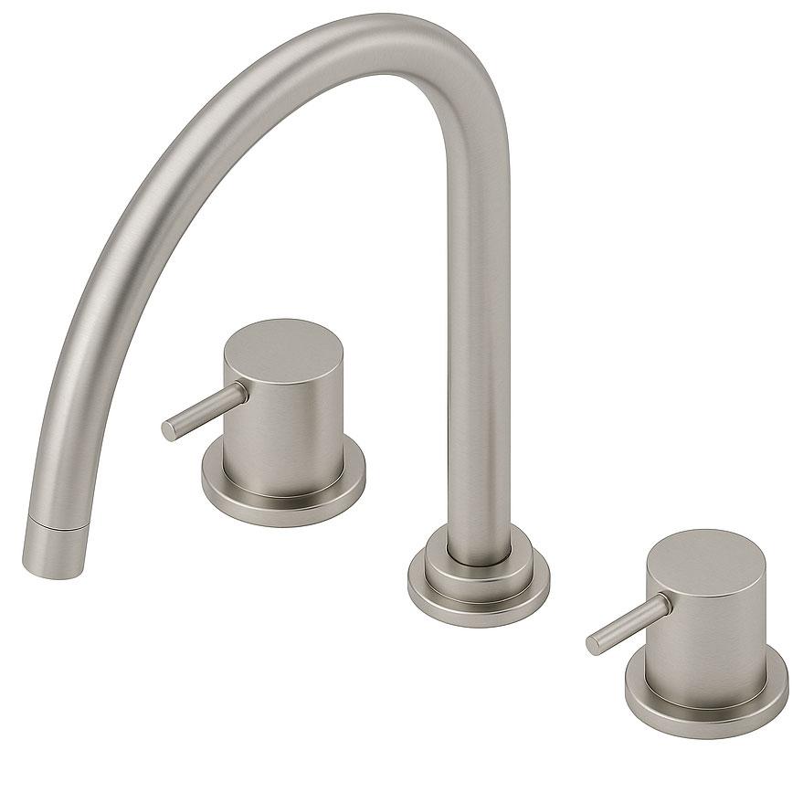 Waterevolution Flow 3-otworowa bateria kuchenna z obrotową wylewką i przyłączem do filtrowanej wody, stal nierdzewna T152UIE