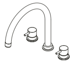 Waterevolution Flow 3-otworowa bateria kuchenna z obrotową wylewką i podłączeniem do filtrowanej wody, czarna T152UPR