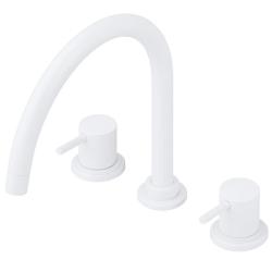 Waterevolution Flow 3-otworowa bateria kuchenna z obrotową wylewką i przyłączem do filtrowanej wody biała T152UBR