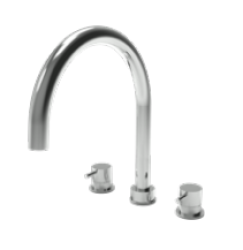 Waterevolution Flow 3-otworowa bateria kuchenna z obrotową wylewką i przyłączem do filtrowanej wody gun metal T152UGME