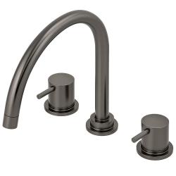 Waterevolution Flow 3-otworowa bateria kuchenna z obrotową wylewką i przyłączem do filtrowanej wody gun metal T152UGME