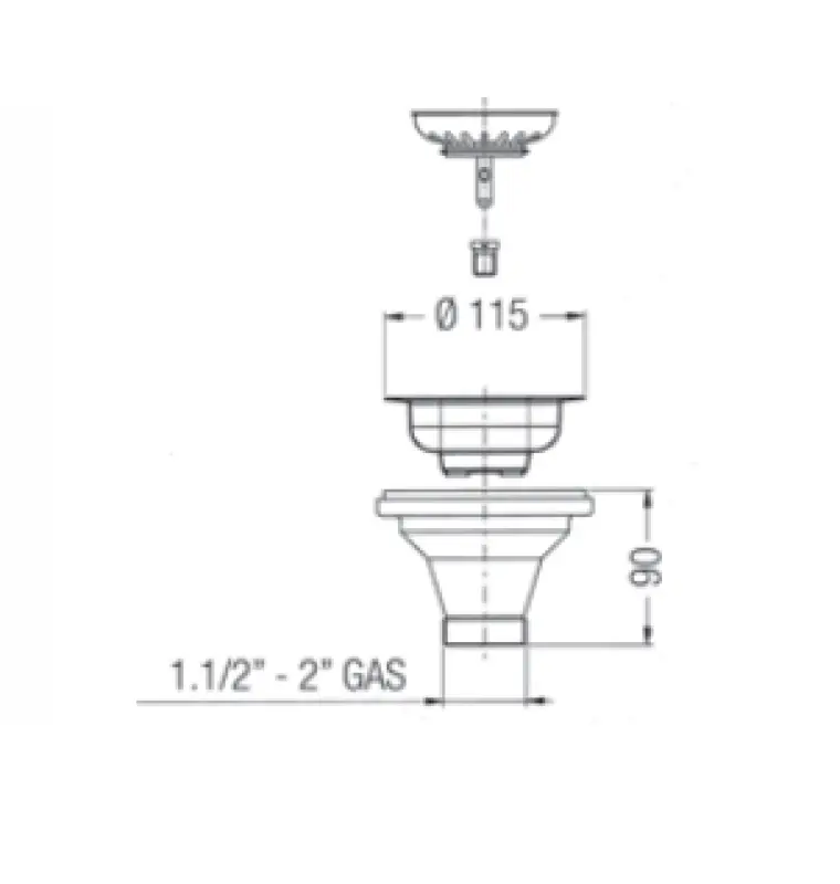 Zestaw odpływowy PB z klasycznego mosiądzu do zlewozmywaka kuchennego i zamykany korek sitowy 1208969738