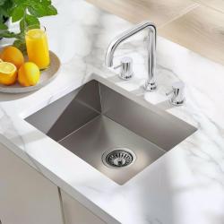 Waterevolution Flow 3-otworowa kuchenna bateria kątowa z obrotową wylewką i przyłączem do filtrowanej wody chrom T152H01