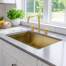 Waterevolution Flow 3-otworowa kuchenna bateria kątowa z obrotową wylewką i podłączeniem do filtrowanej wody, mosiądz T152HLE